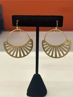 Beautiful brass bohemian hoops